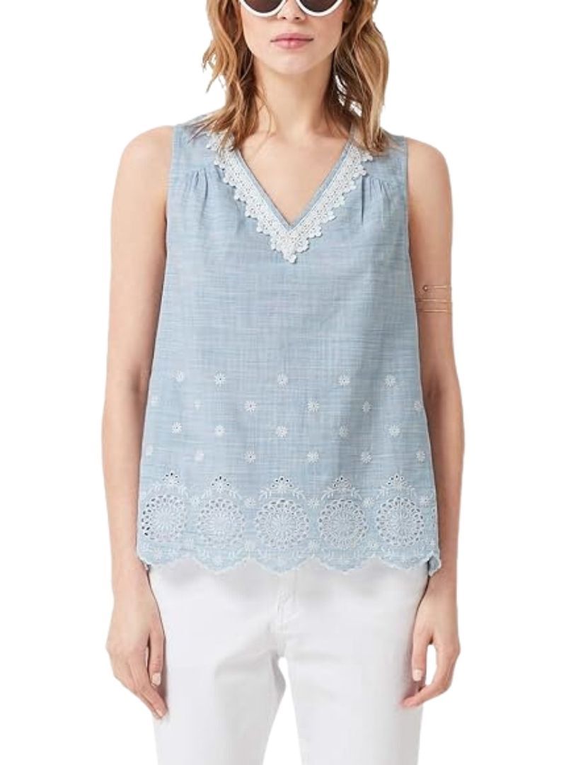 DETAILED V-NECK BLOUSE sold by FBO