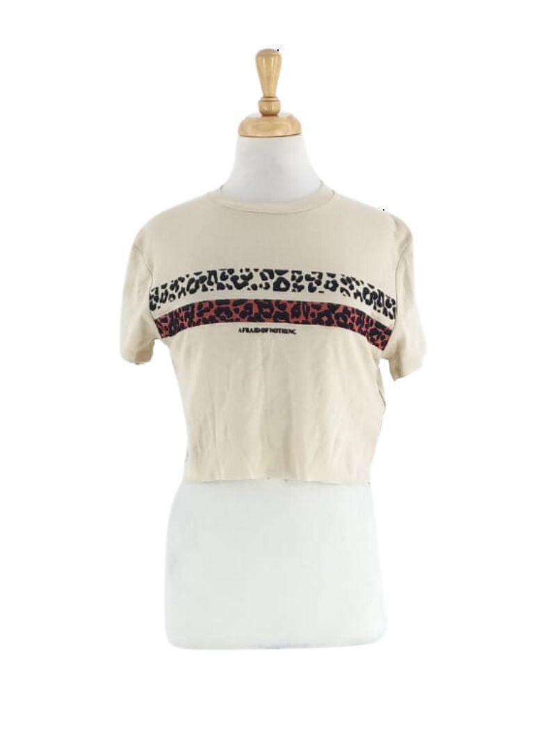 ANIMAL PRINT DETAILED TEE sold by FBO