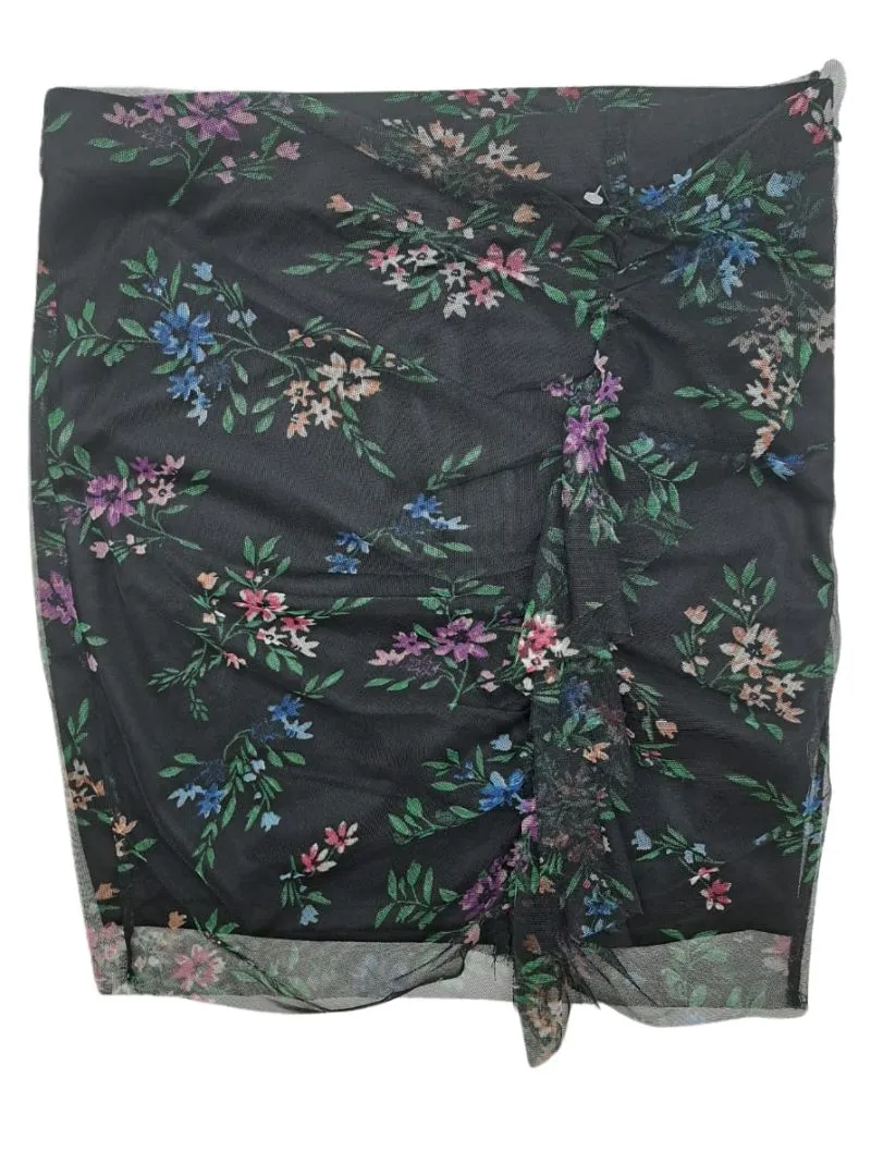 FLORAL FITTED RUCHED MINI SKIRT sold by FBO