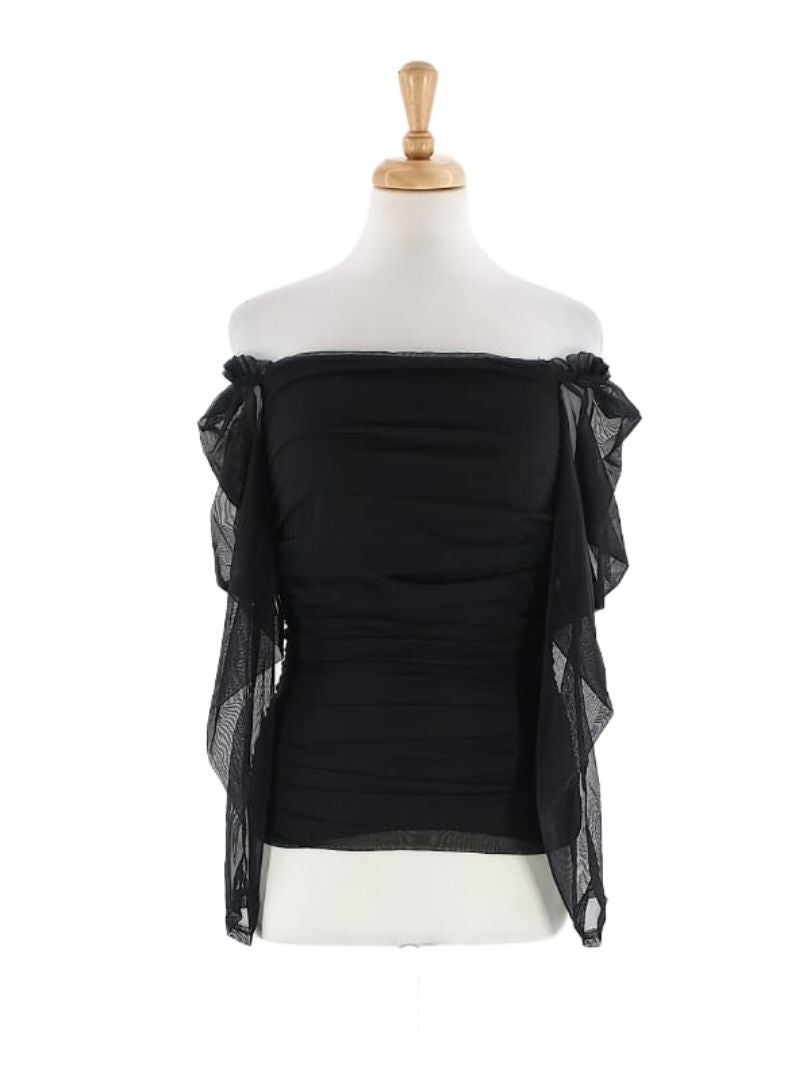 RUCHED OFF THE SHOULDER TOP sold by FBO