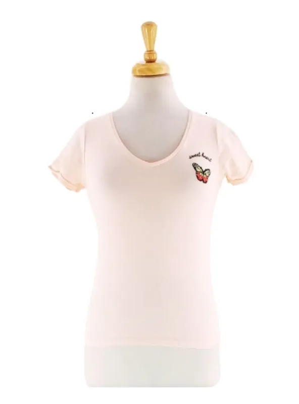 BUTTERFLY EMBROIDERED T-SHIRT sold by FBO
