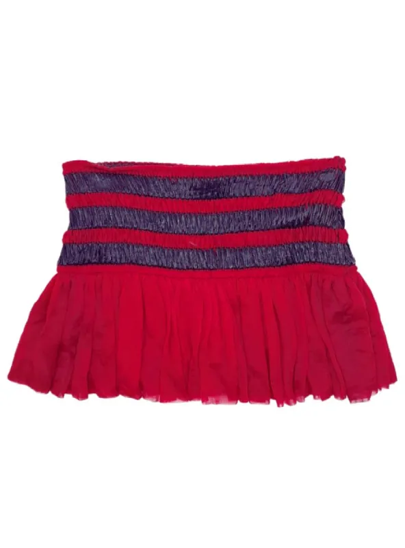 SHIRRED WEAVE MINI SKIRT sold by FBO