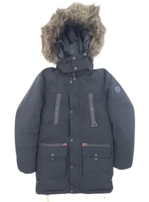 MULTI POCKET FUR HOODED JACKET sold by FBO