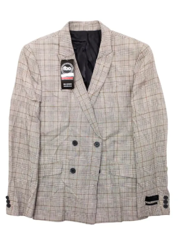 DOUBLE BREASTED CHECK JACKET sold by FBO