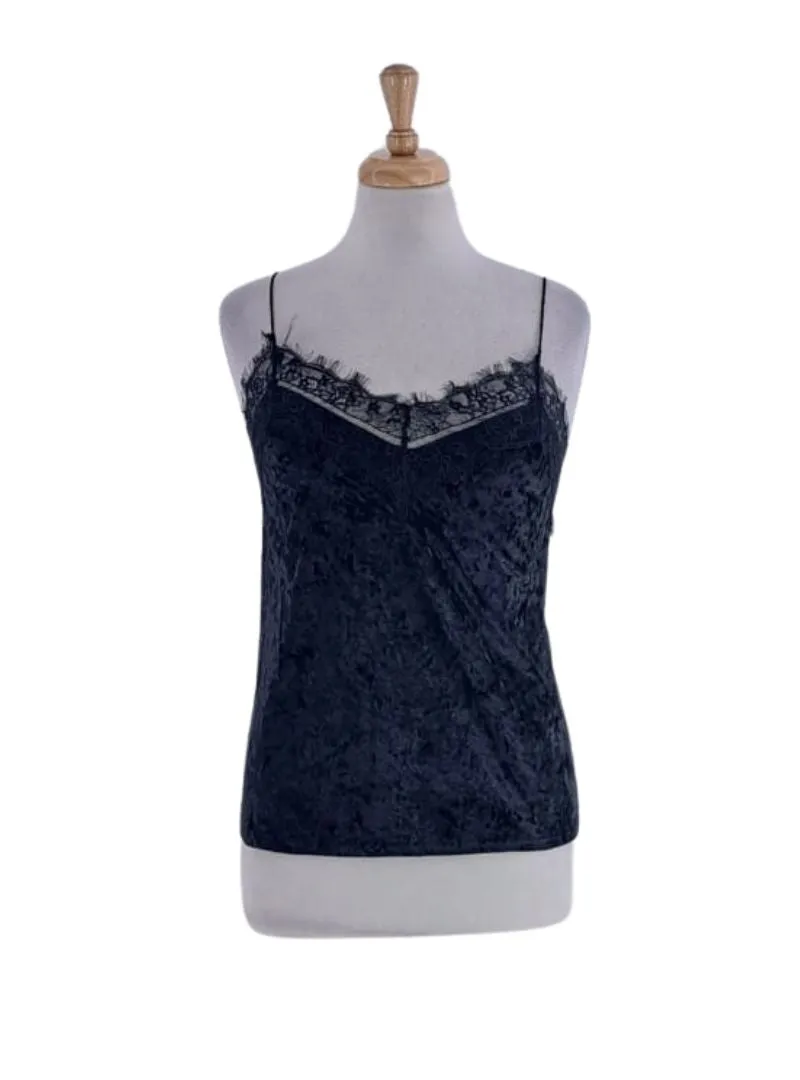 LACE DETAILED VELVET BLOUSE sold by FBO