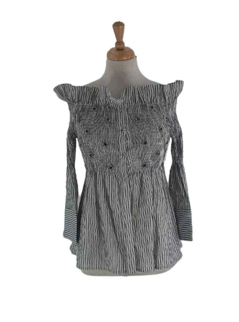 DETAILED STRIPED BLOUSE sold by FBO