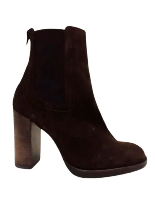 SUEDE THICK HEELED BOOTS sold by FBO