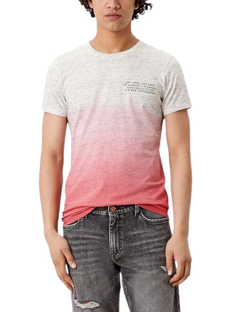 DETAILED TWO TONE PRINTED TEE sold by FBO