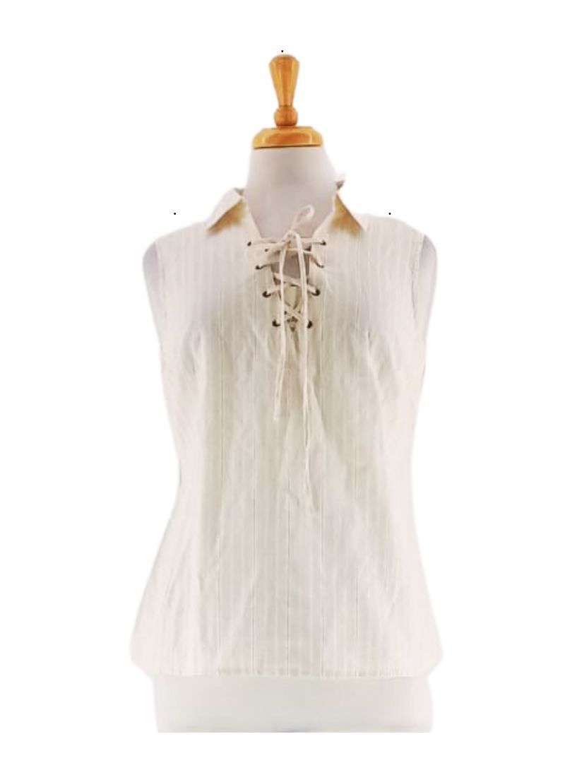 STRIPED COLLAR CASUAL BLOUSE sold by FBO