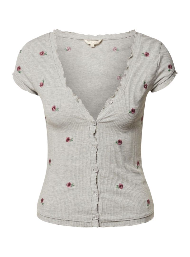 RIBBED FLORAL BUTTONED TOP sold by FBO product image thumbnail 3