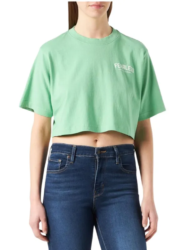 ''FEARLESS'' PRINTED BOXY CROPPED TEE sold by FBO