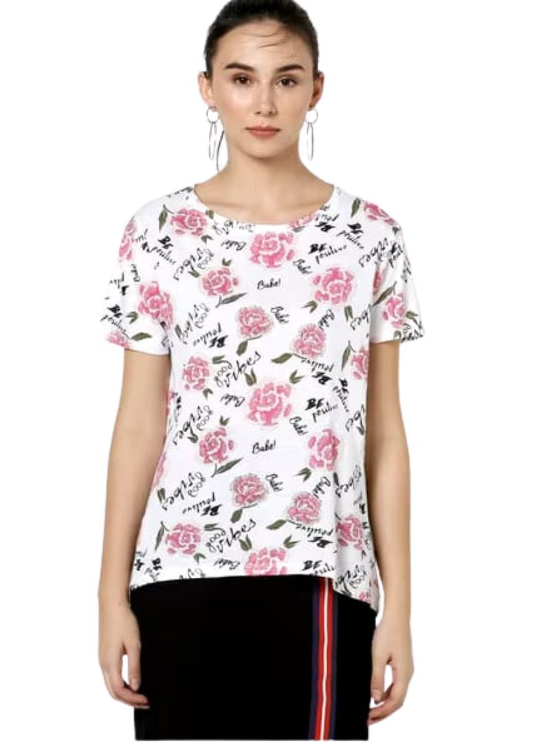 PRINTED FLORAL STATEMENT TEE sold by FBO