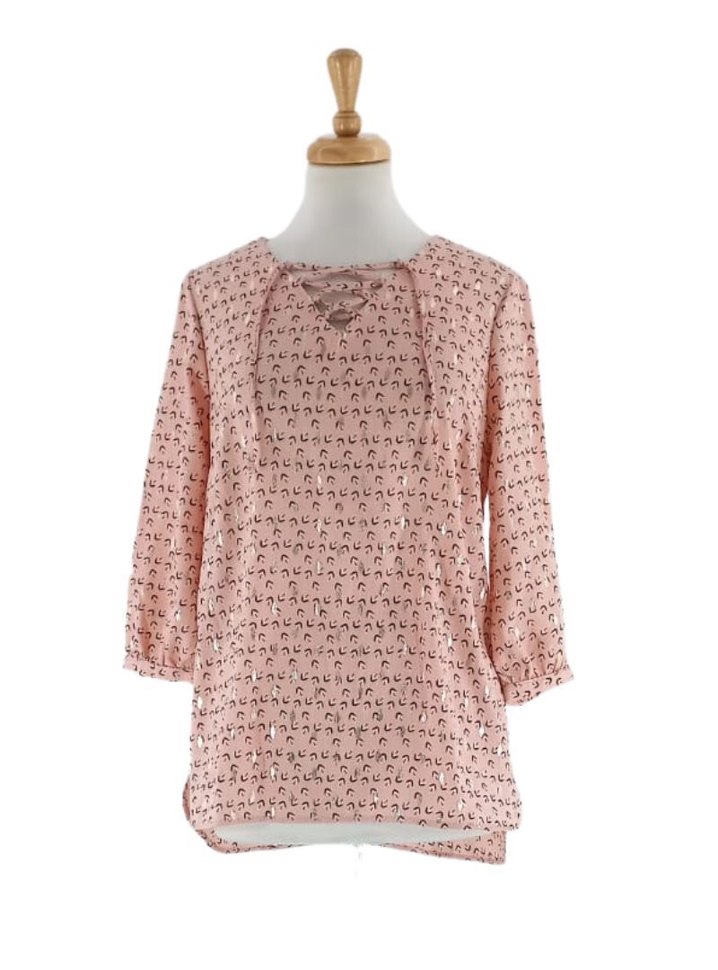 DETAILED LACE UP BLOUSE sold by FBO