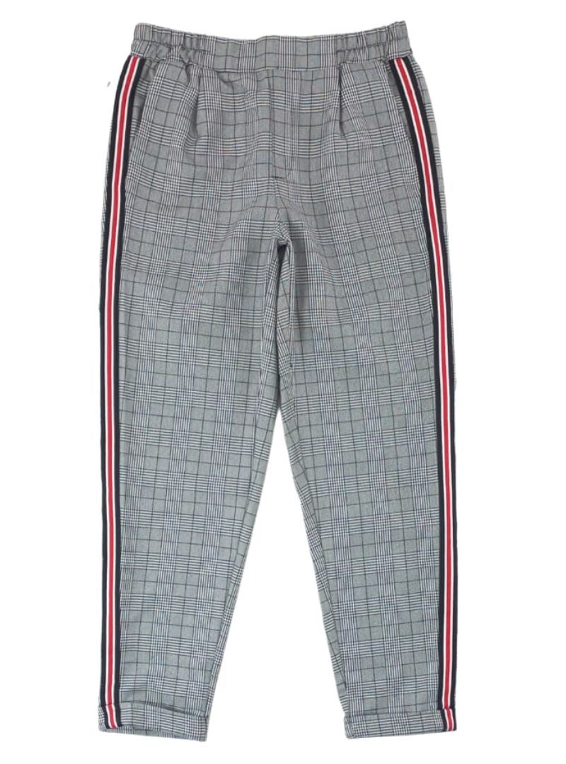 STRIPED SIDE PLAID PANTS sold by FBO