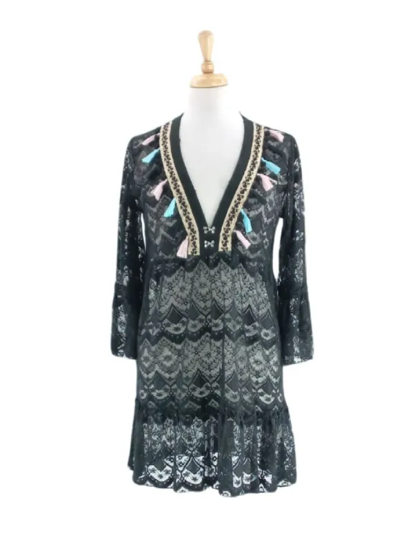 TASSLE DETAILED LACE COVER UP DRESS sold by FBO