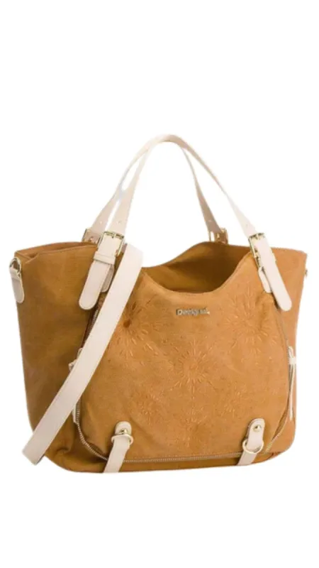 TEXTURED FLORAL DETAIL HANDBAG sold by FBO