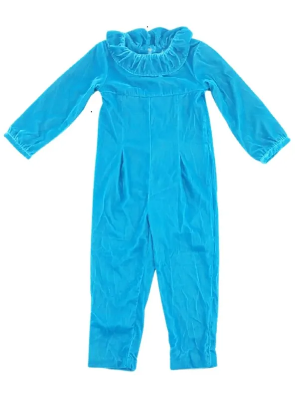 FRILL DETAILED VELVET JUMPSUIT sold by FBO