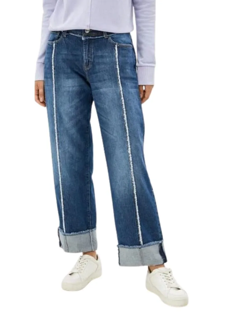 DETAILED WIDE LEG DENIM JEANS sold by FBO
