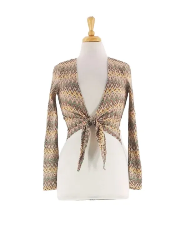 PATTERNED TIE FRONT TOP sold by FBO