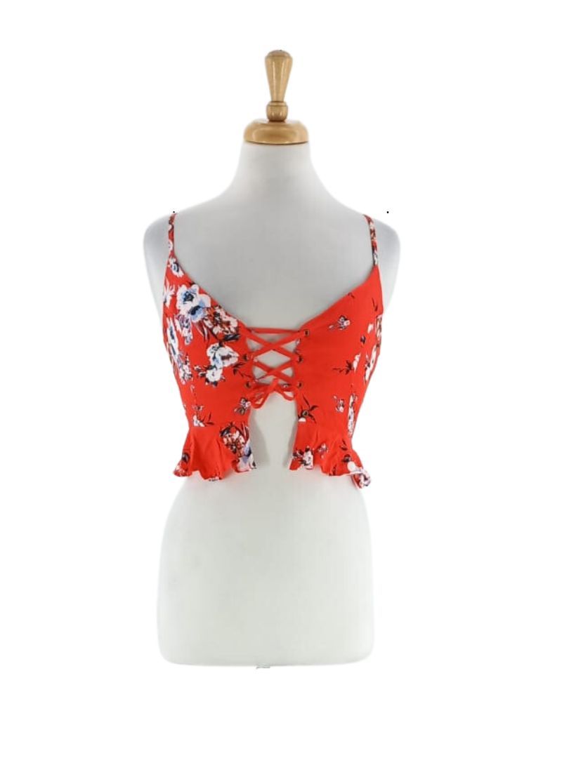 LACED FLORAL CROPPED TOP sold by FBO
