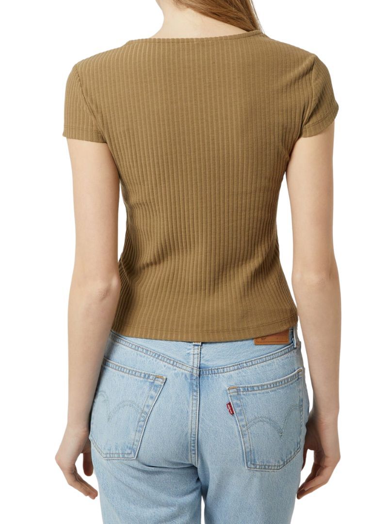 RIBBED BUTTONED DETAIL TEE sold by FBO product image thumbnail 2