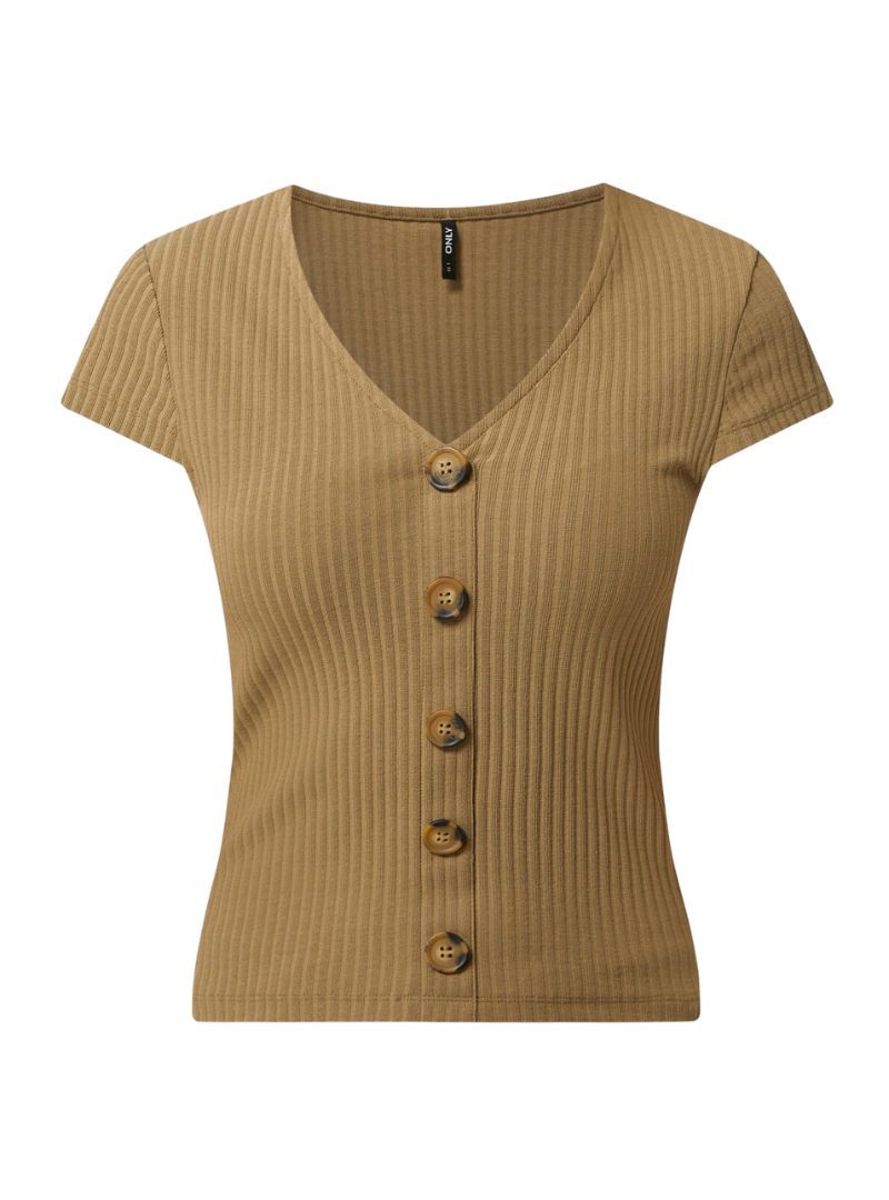 RIBBED BUTTONED DETAIL TEE sold by FBO product image thumbnail 3