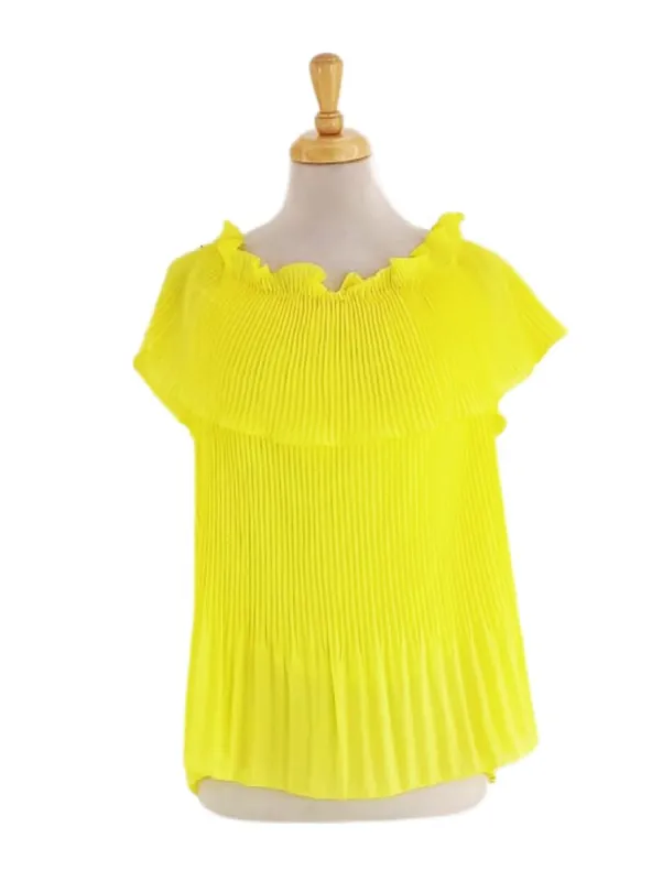 PLEATED OFF THE SHOULDER BLOUSE sold by FBO