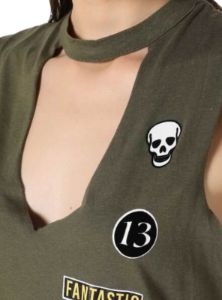 DETAILED PRINTED CUT OUT TANK TOP sold by FBO