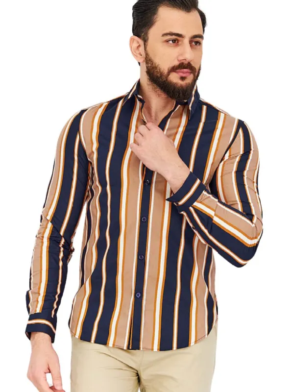 STRIPED LONG SLEEVE SHIRT sold by FBO