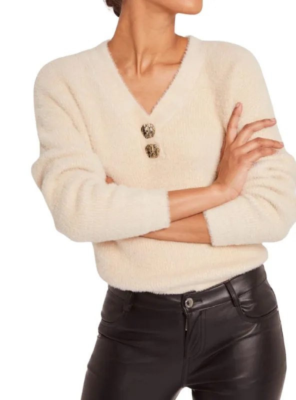 DETAILED KNIT FLUFFY TOP sold by FBO