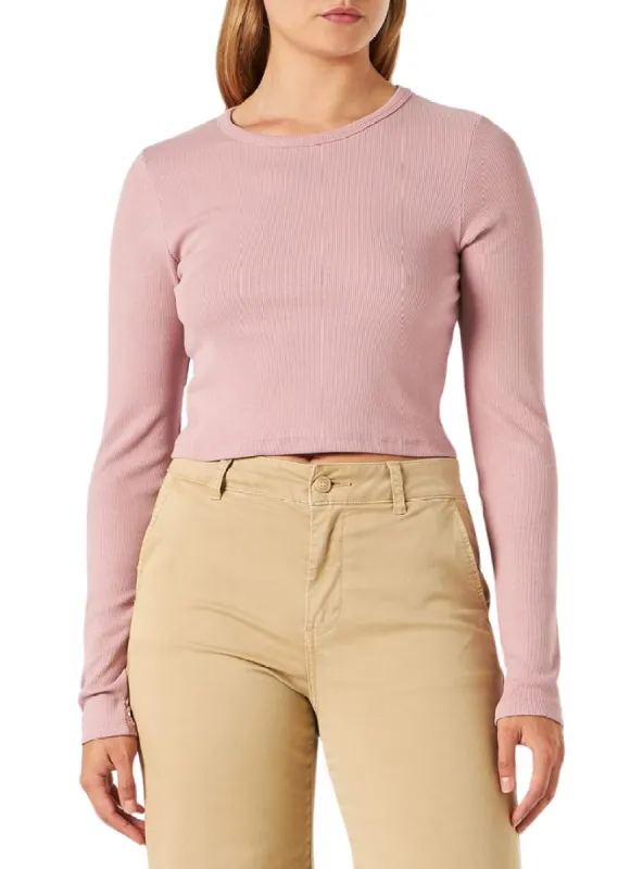 RIBBED LONG SLEEVE CROPPED TEE sold by FBO