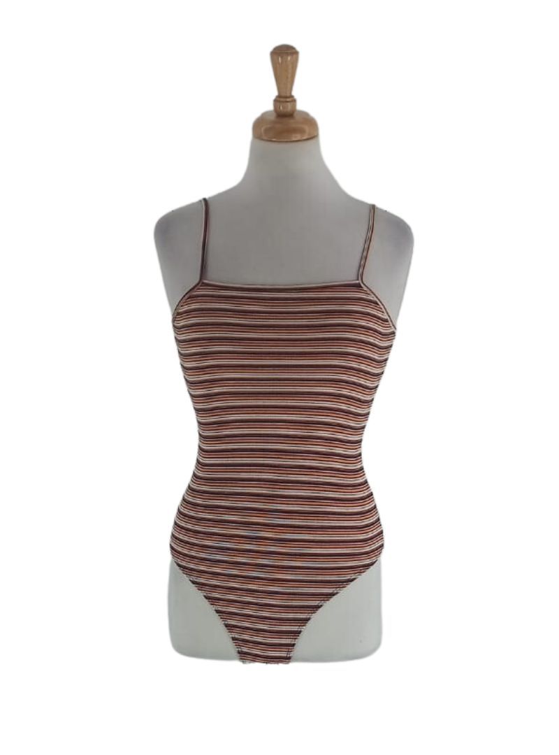 STRIPED RIBBED BODYSUIT sold by FBO