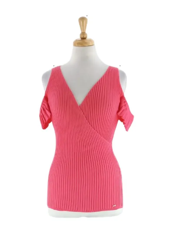 KNITTED COLD SHOULDER TOP sold by FBO