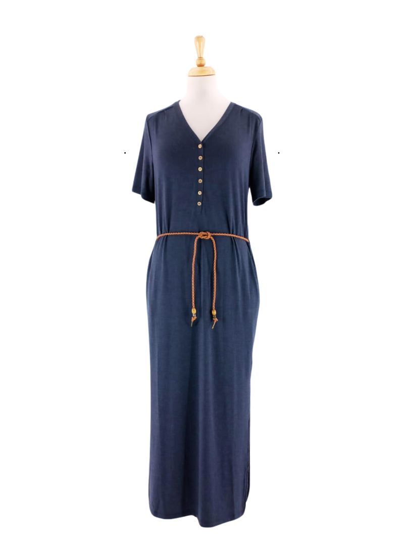 BUTTONED BASIC MAXI DRESS sold by FBO