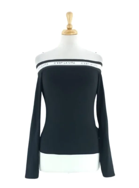 DETAIL OFF THE SHOULDER LONG SLEEVE TOP sold by FBO