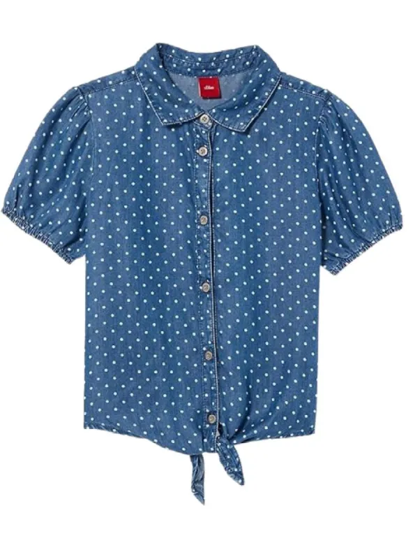 POLKA DOT DETAILED DENIM SHIRT sold by FBO