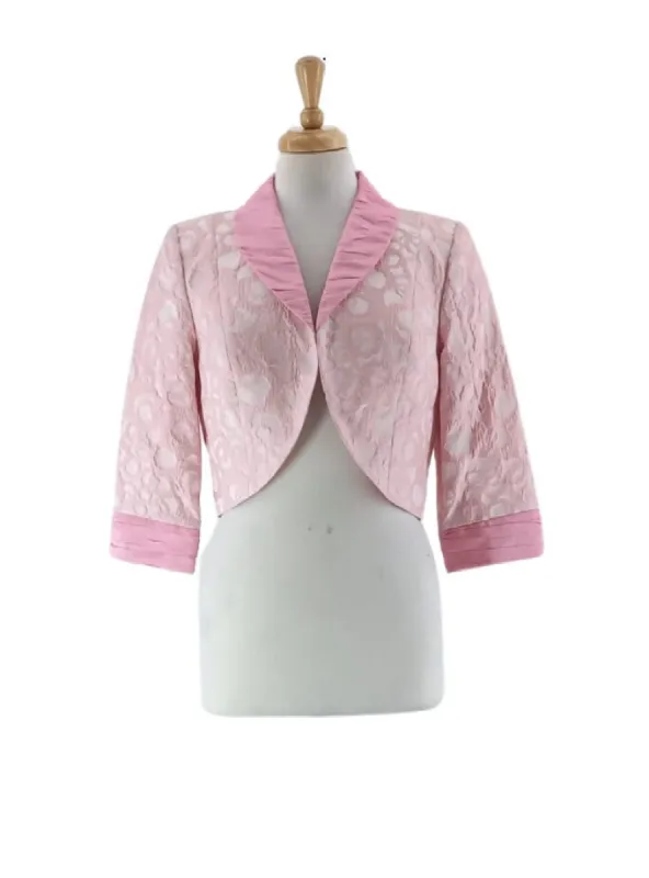 TEXTURED FLORAL CROPPED JACKET sold by FBO