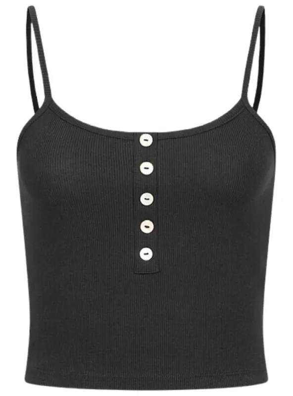 BUTTON DETAIL CROP TANK TOP sold by FBO