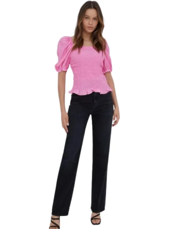 RUFFLED PUFF SLEEVE TOP sold by FBO