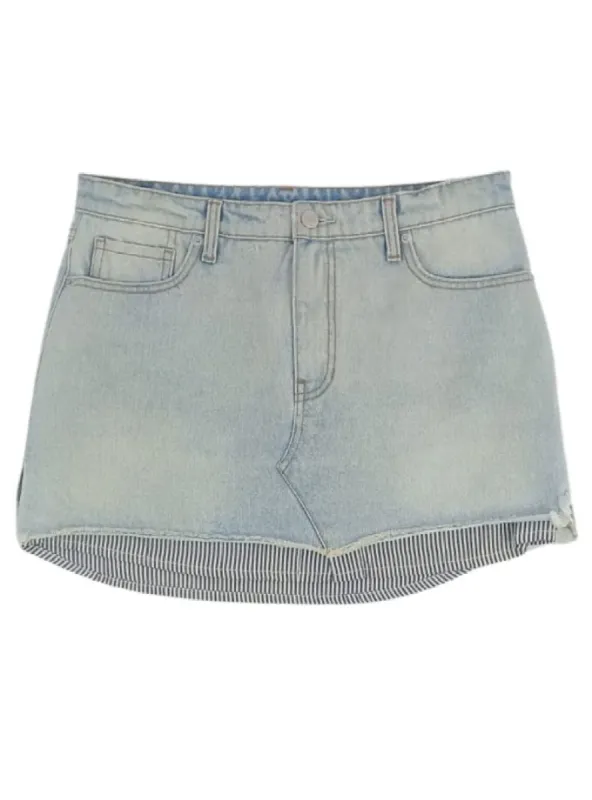 DENIM SKIRT WITH STRIPED LINING sold by FBO