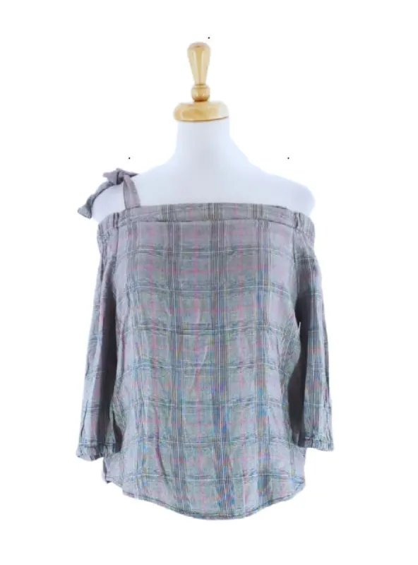CHECKED OFF SHOULDER TOP sold by FBO