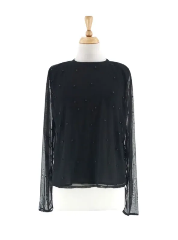 LONG SLEEVE MESH TOP sold by FBO