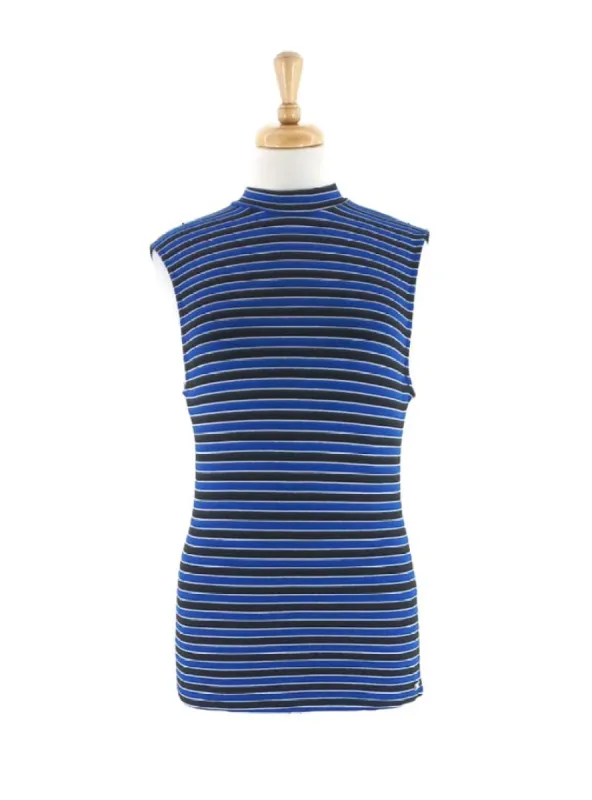 STRIPED MOCK NECK TEE sold by FBO