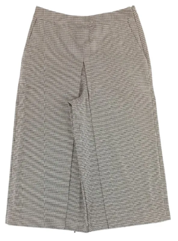 CHECKERD WIDE LEG THREE QUARTER TROUSER sold by FBO