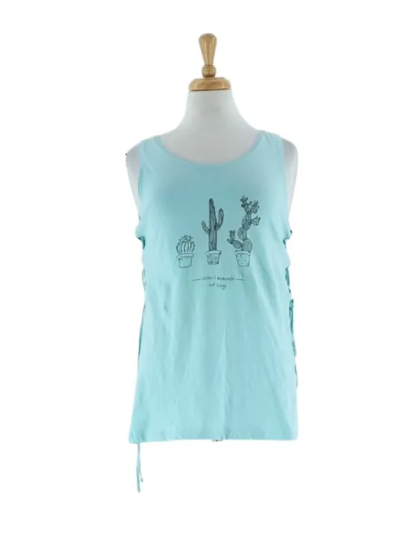 LACED PRINTED TANK TEE sold by FBO