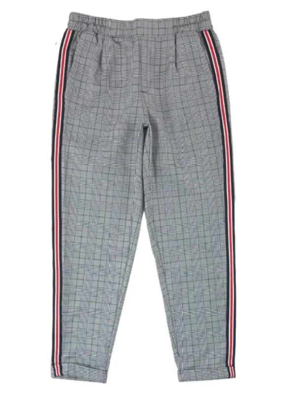 STRIPED SIDE PLAID PANTS sold by FBO