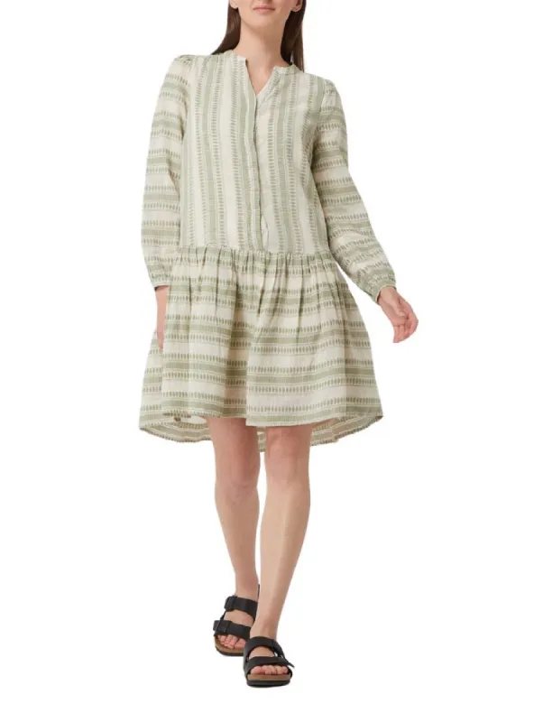 PATTERNED BUTTONED TIER DRESS sold by FBO