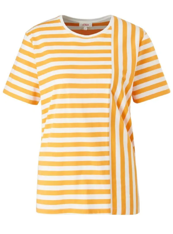 BASIC STRIPED DETAILED TEE sold by FBO