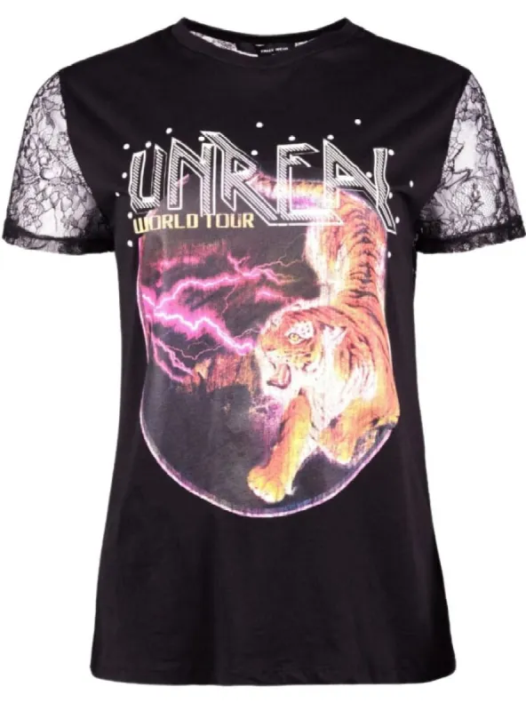 DETAILED PRINTED TOP WITH A LACE BACK sold by FBO