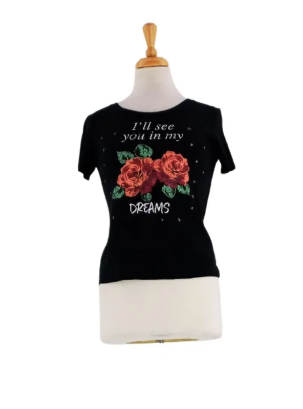 STUDDED PRINTED DETAILED TEE sold by FBO